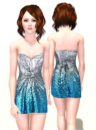 Sims 3 — Toxic by Frozen and Iced — My new gradient dress with 3 recolorable areas. Enjoy it!
