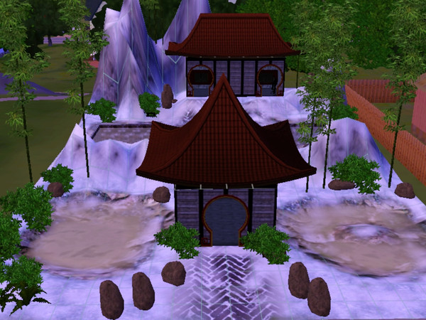 Sims 3 — Mountain hot spring by cresentius — The heat of the water drives away the mountain chill