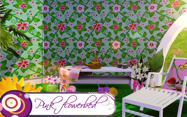 Sims 3 — Pink and white flowers pattern by Janthie78 — This pattern is part of my flowerbed collection.