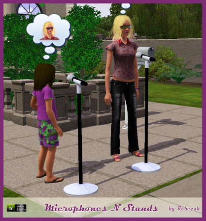 Sims 3 — Microphone on Stand Deco by rebecah — Microphone on Stand Deco Only by Rebecah