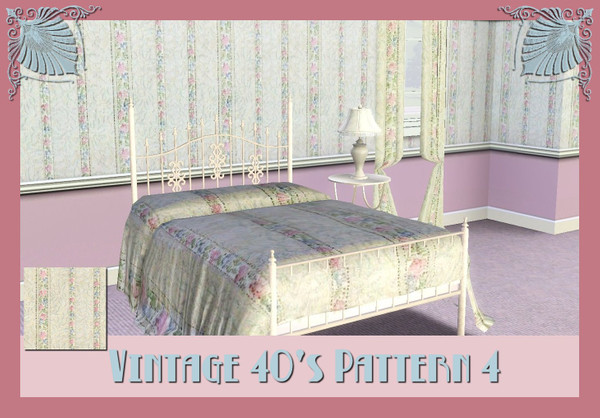 Sims 3 — Vintage 40's Pattern 4 by ziggy28 — Vintage 40's pattern 4. Suitable for walls and fabric.