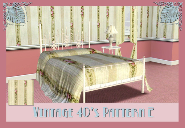 Sims 3 — Vintage 40's Pattern 2 by ziggy28 — Vintage 40's pattern 2. Suitable for walls and fabric.