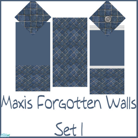 Sims 2 — Maxis Forgotten Walls Set 1 by robbyngirl — Always love the tile floors with The Sims 2 and expansion pack, but