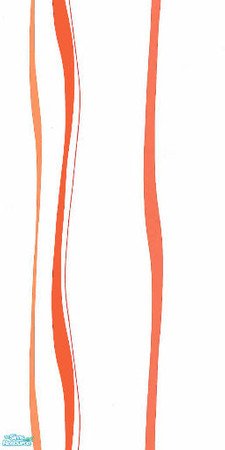 Sims 2 — NK Orange Cream LR - Wall 4 by MoMama — Orange waves on a white wall for an understated look.