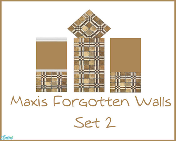Sims 2 — Maxis Forgotten Walls Set 2 by robbyngirl — Always love the tile floors with The Sims 2 and expansion pack, but