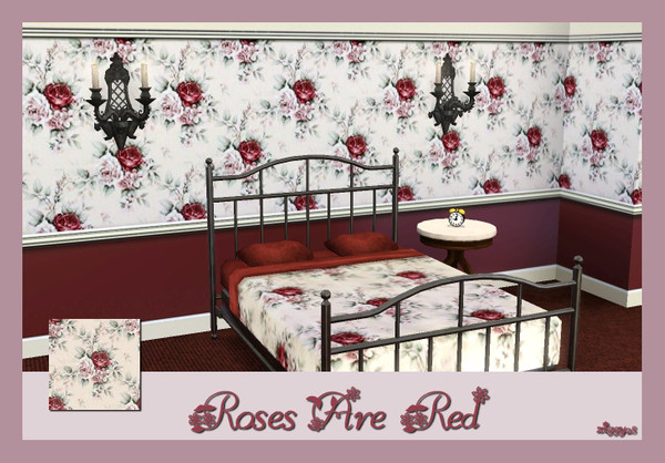 Sims 3 — Roses Are Red by ziggy28 — A rose pattern. Suitable for walls and fabric. By ziggy28