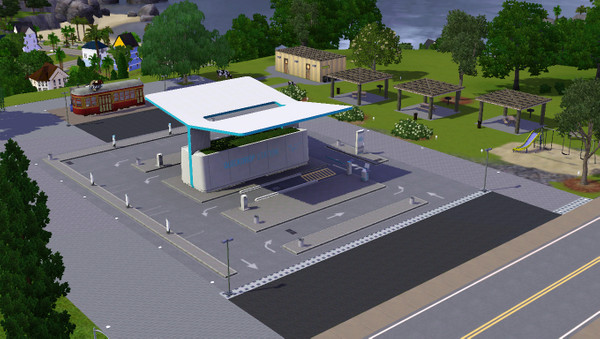 Sims 3 — Park-n-Charge by OkieOK01 — Recharge here. Spend some time at the Rest Stop - Grills, Picknick, Play Area and