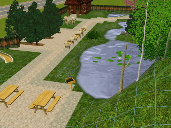 Sims 3 — McKeiver Park by gabyh101 — This park includes lots of trees, a luxurious bathroom, chess sets, barbeques, and