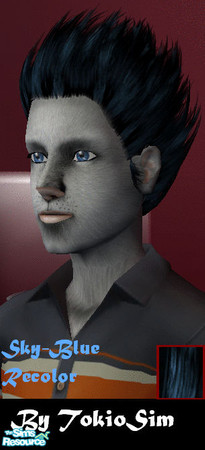 Sims 2 — Punk_Hair_Collection_-_Black-SkyBlue by TokioSim — from the Punk Hair Collection