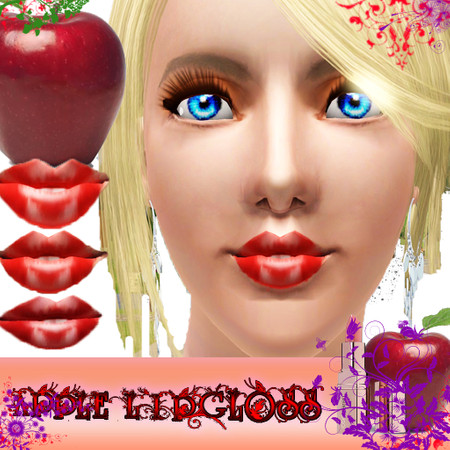 Sims 3 — Apple Lipgloss by Veronica_Nightmare — Glossy Lip Gloss for your Sims. :D