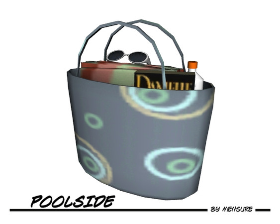 Sims 3 — Poolside_Beach Bag by mensure — Poolside_Beach Bag by mensure. Recolorable three parts. You can find it under