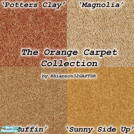 Sims 2 — Orange Carpet Collection by rhiannon32ga — A set of 4 carpets in various shades of green for your sims home
