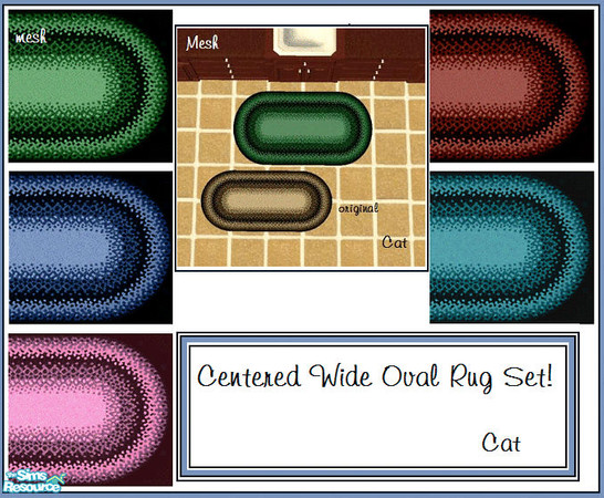 Sims 2 — Centered Wide Oval Rug Set by cat3cm — A centered and wider version of the Maxis Oval Rug. By Cat