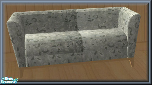 Sims 2 — NK TC35 Mallory LR - Loveseat-Print Wood by MoMama — A loveseat with pale blue fabric and light wood.