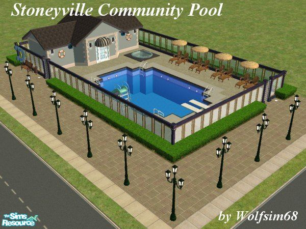 Sims 2 — Stoneyville Community Pool by Wolfsim68 — Our Kiosk stocks the best Juice, Coffee, Hot Chocolate & fast