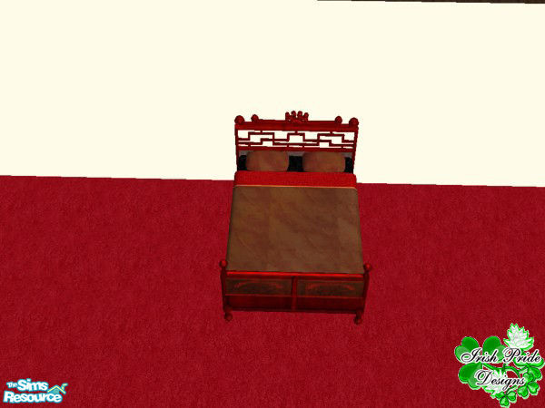 Sims 2 — Roman Red Bedroom - Bed by Irish Pride — This bed is crafted by hand from synthetic stone and then dyed to a