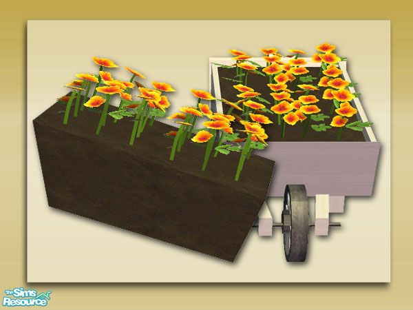 Sims 2 — Summer Days Extras: Wheelbarrow Flower2 by Shakeshaft — Part of a set of Patio Pots and Planters to compliment