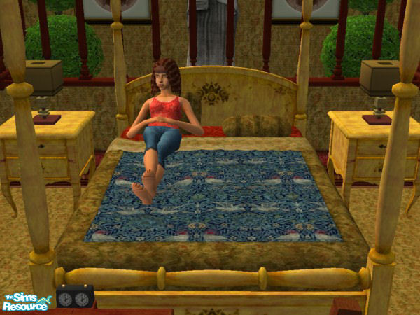 Sims 2 — Birds Bedroom by Vampire Flame — Pretty wall, floor and bedding set. The furniture you see is coming soon!