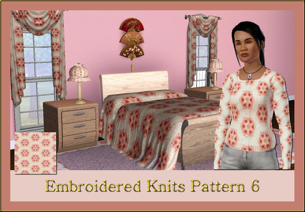 Sims 3 — Embroidered Knits Pattern 6 by ziggy28 — Embroidered Knits pattern 6. Suitable for walls, fabrics, objects and
