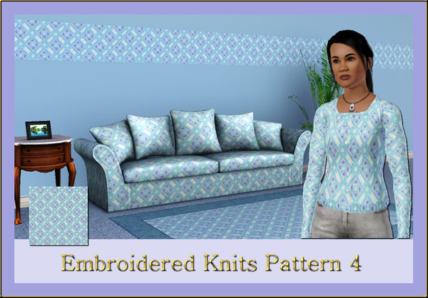 Sims 3 — Embroidered Knits Pattern 4 by ziggy28 — Embroidered Knits pattern 4. Suitable for walls, fabrics, objects and
