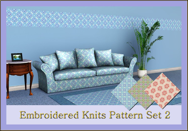 Sims 3 — Embroidered Knits Pattern Set 2 by ziggy28 — Embroidered Knits Pattern Set 2. All of these patterns are suitable