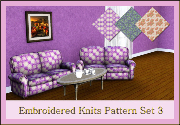 Sims 3 — Embroidered Knits Pattern Set 3 by ziggy28 — Embroidered Knits Pattern Set 1. All of these patterns are suitable