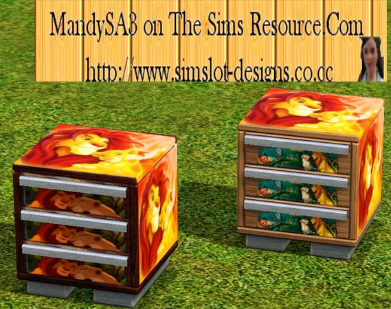 Sims 3 — Lion King End Table by MandySA3 — This end table comes in three versions and is recolourable. It shows pictures