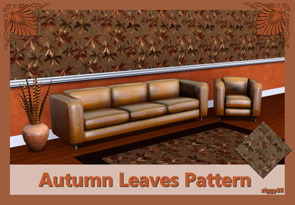 Sims 3 — Autumn Leaves Pattern by ziggy28 — Autum Leaves pattern. Suitable for walls, fabrics, objects and clothes. Found