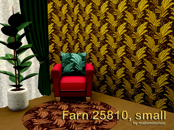 Sims 3 — Farn 25810, small by matomibotaki — Pattern in dark brown, gold and light yellow, 3 channel, to find under