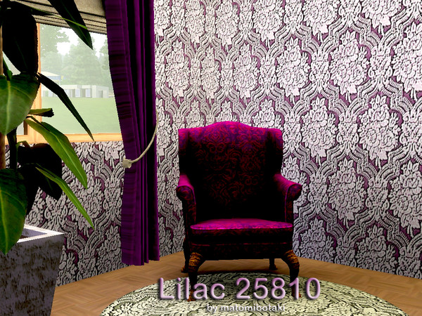 Sims 3 — Lilac 25810 by matomibotaki — Pattern in purple, dark red and white, 3 channel, to find under Fabric.