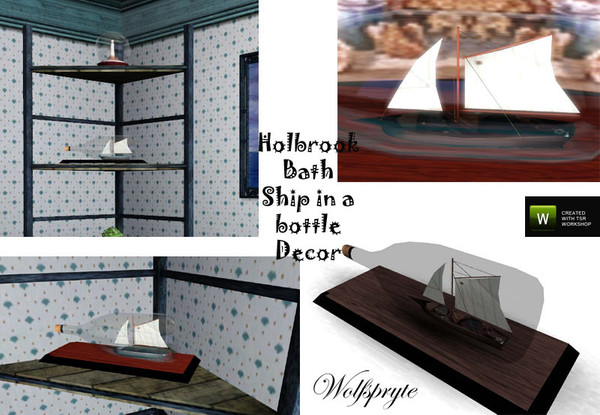 Sims 3 — Holbrook Bath Boat in a Bottle TSRAA by wolfspryte — Part of the Holbrook Bath Collection *Essentials* Okay, I
