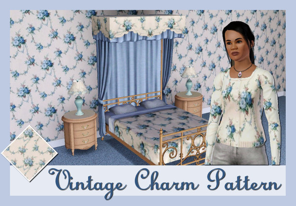 Sims 3 — Vintage Charm Pattern by ziggy28 — Vintage Charm pattern. Suitable for walls, fabrics, objects and clothes.