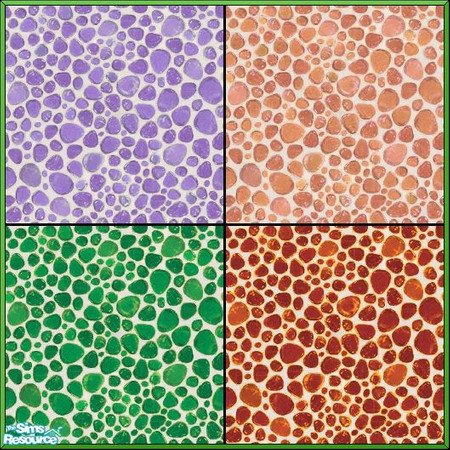 Sims 2 — Extra Pebble Tile Flooring by Agent420 — 4 Extra colors of the Pebble Tile Flooring. Orange, Peach, Violet, and