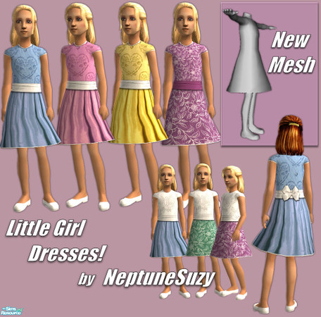 Sims 2 — NSC Little Girl Dresses - Set2 by Neptunesuzy — Your little Simmies will love these cute dresses! Set includes