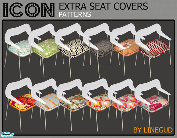 Sims 2 — Icon - Extra seat covers - Patterns by linegud — Extra seat covers for my Icon chair.