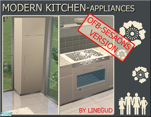 Sims 2 — Modern kitchen for OFB and Seasons  by linegud — I have updated the stove and the frigde from my Modern Kitchen