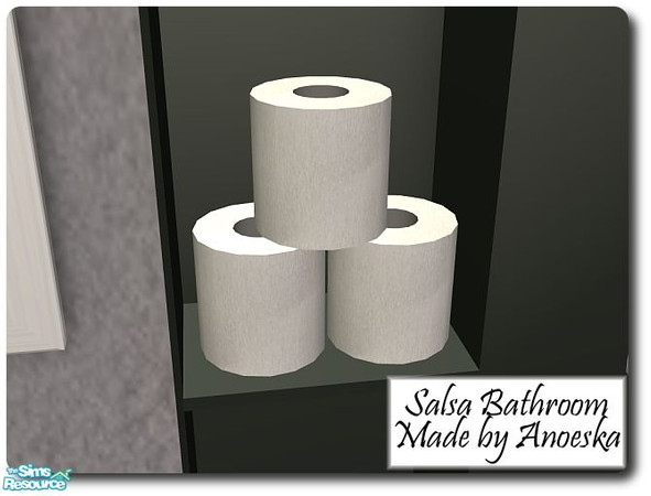 Sims 2 — Salsa Bathroom Toiletpaper by AnoeskaB — White toiletpaper, can also be placed on one of the extra slots at the