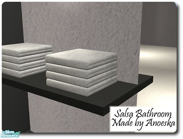 Sims 2 — Salsa Bathroom Towels by AnoeskaB — Some nice white towels for your sims. They can for instance be placed on the