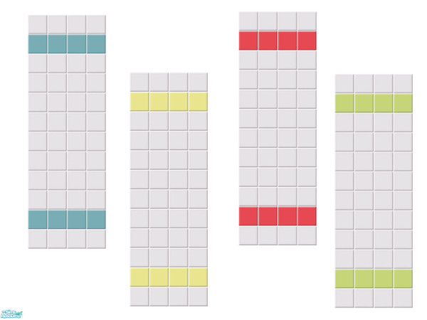 Sims 2 — Atomic tile set 7 by Liesanne — New atomic tile walls to mix and match with the Maxis tile floors or my other