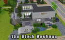 Sims 3 — The Black Bauhaus by BGatot — This dark, somber modern home has 3 bedrooms 2 1/2 bathrooms, a small, sunken