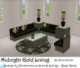 Sims 2 — Midnight Gold Living Set by Riverwillows — Soft black leather and rich gold tones accentuate this lovely living