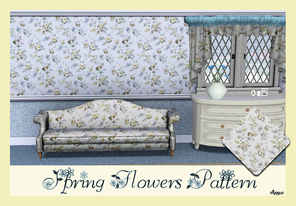 Sims 3 — Spring Flowers Pattern by ziggy28 — Spring Flowers pattern. Suitable for walls, floors, objects, fabric and