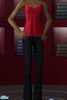 Sims 2 — Red Top + Black Jeans by lizz2010 — Red top with gold buckles, and flared black jeans.