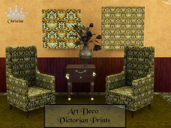Sims 3 — Art Deco Victorian Prints by cm_11778 — New prints for your Sim homes, these go well on walls and furniture. As