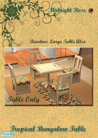 Sims 2 — MRC Tropical Bungalow Set - Mrc Tropical table by MidnightRose — Dining Table for the MRC Tropical Bungalow.