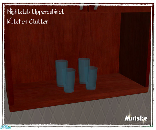Sims 2 — Kitchen Clutter Glasses by Mutske — You can find these in decorative/sculpture. Just for decoration.