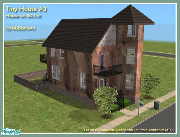 Sims 2 — Tiny House #3 by MsBarrows — A tiny starter home on a very tiny lot! This aged and modest dwelling sits on a