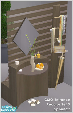 Sims 2 — CMO Entrance - Recolor set 3 by Sunair — CMO Entrance - Recolor set 3 (darkwood)