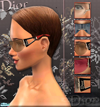 Sims 2 — DIOR Rimless Sunglass Set by IcedMango — Sunglasses by Dior, frame temple with Dior sign and rimless glasses, 5