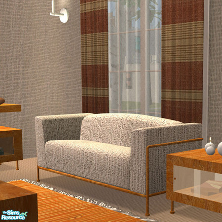 Sims 2 — TC 34 Living Room loveseat by Nanshi — These items are based on BetterBeSims Contempo Set and Padre333 curtains.